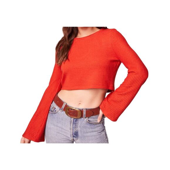 BAND OF THE FREE GYPSIES Women S M Midi Skirt & Cropped Top Alize Rust Knit NEW - Picture 3 of 12